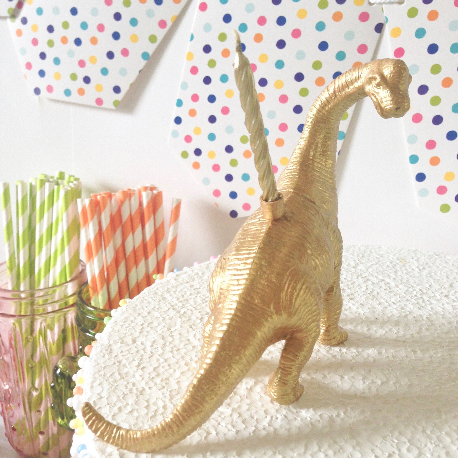 Gold Dinosaur Candle HolderDinosaur Cake TopperDino Party Etsy