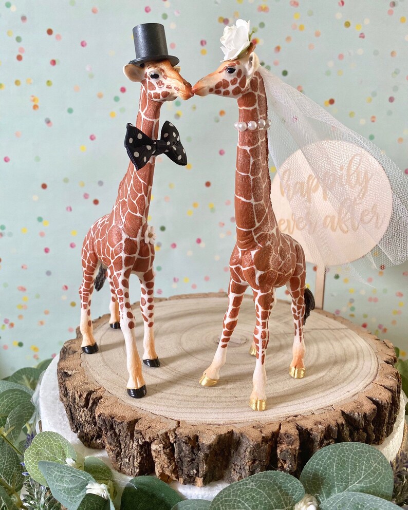Giraffe Wedding Cake Topperssafari Weddingwild Weddingparty Etsy UK