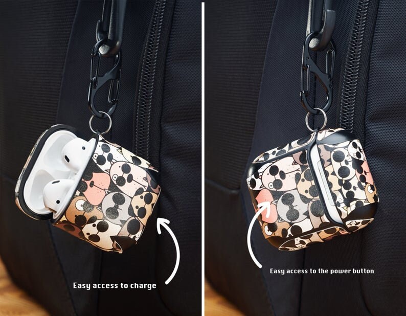 monogram AirPods Case AirPods Case with Keychain Case for AirPods Airpod Cover Airpods Pouch Airpods Holder Case Wireless Earphones Carrying