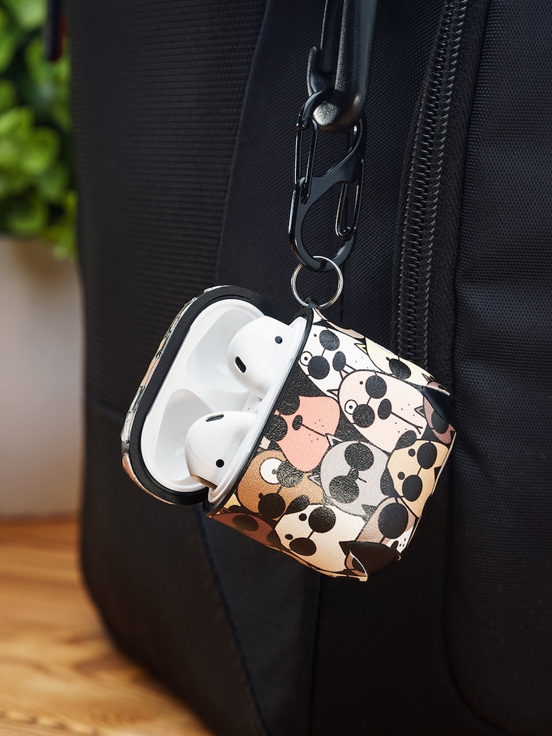 monogram AirPods Case AirPods Case with Keychain Case for AirPods Airpod Cover Airpods Pouch Airpods Holder Case Wireless Earphones Carrying