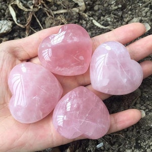 Large Puffy Rose Quartz Heart 40mm 1.5 image 2