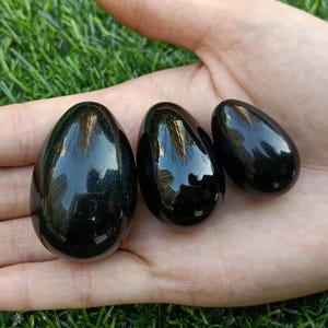 Egg Black Obsidian Drilled or Undrilled