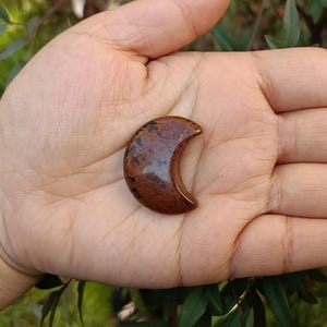 Mahogany Obsidian Crescent Moon 30mm