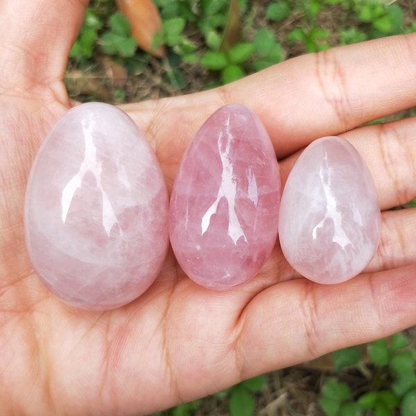 Oeuf de quartz rose percé ou non percé