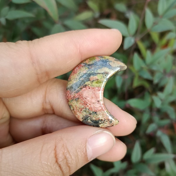 Unakite Crescent Moon 30mm