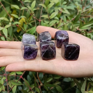Amethyst Tumbled Stone Cube Shaped