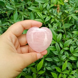 X-Large Puffy Rose Quartz Heart 50mm (2&quot;)