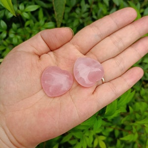 2 Pcs Set Rose Quartz Heart 1&quot; (25mm)