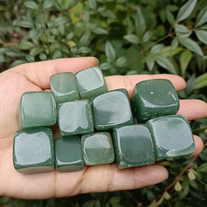 Green Aventurine Tumbled Stone Cube Shaped