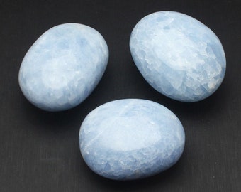 Large Blue Calcite Palm Stone, Healing Crystals and Stones, Rock Shop