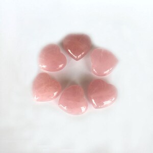 Set of 10 Rose Quartz Heart Stone 1 25mm Bulk image 7