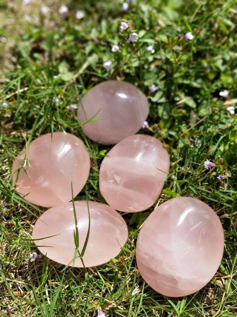Large Rose Quartz Palm Stone Rose Quartz Healing Crystals Etsy