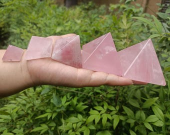 Rose Quartz Pyramid, Crystal Pyramid in Many Sizes