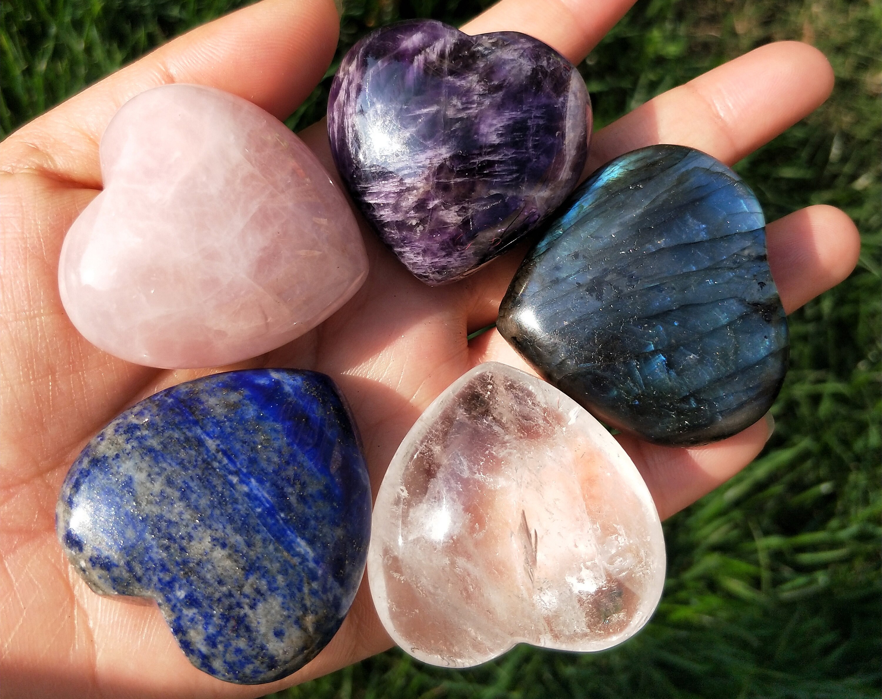 Large Heart Crystal Set of 5 Etsy