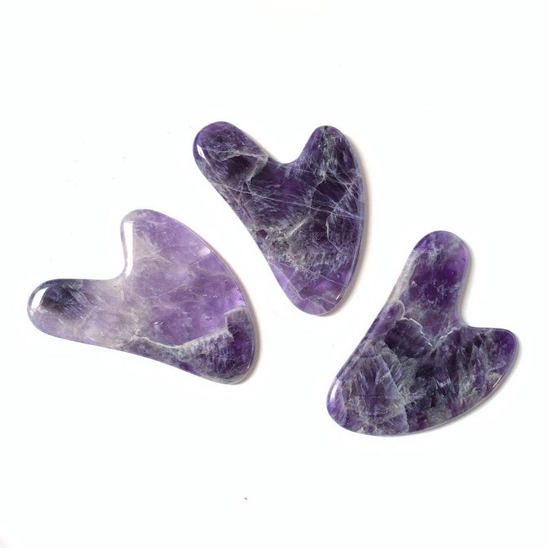 Amethyst Gua Sha Tool Massage Therapy Massage Stones Facial Etsy