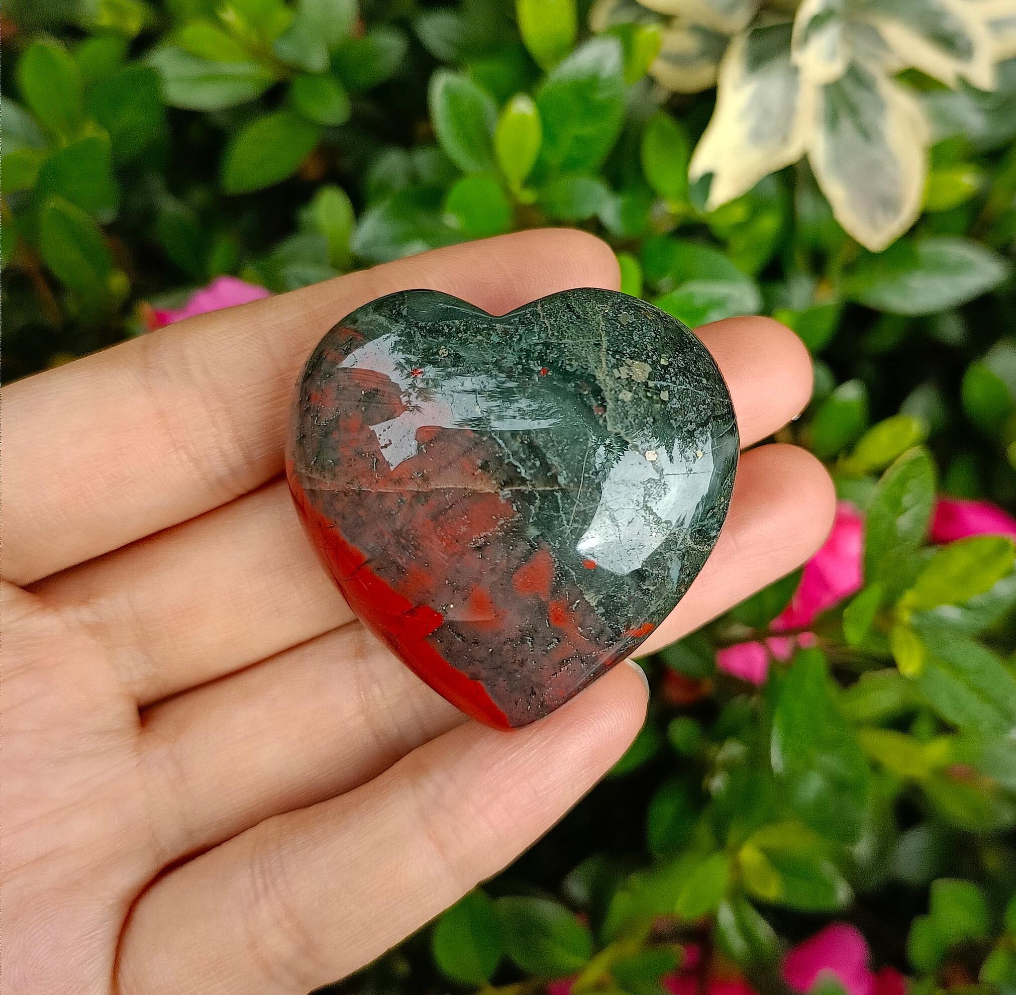 Bloodstone Heart Puffy Large 40mm (1.5")