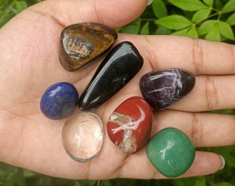 Conjunto de 7 Cristais dos Chakras com Lápis-lazúli