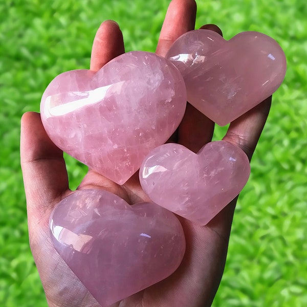 Stunning VERY LARGE Rose Quartz Heart Puffy Shaped Choose Your Size