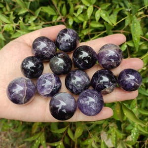 Juego de 10 esferas de cristal de amatista oscura