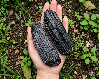 Large Raw Black Tourmaline Stone, Rough Crystal, 0.35–17.6 oz (10–500g)