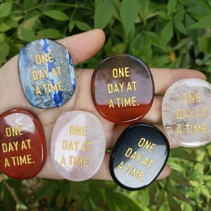 One Day at a Time Natural Inspirational Worry Stones