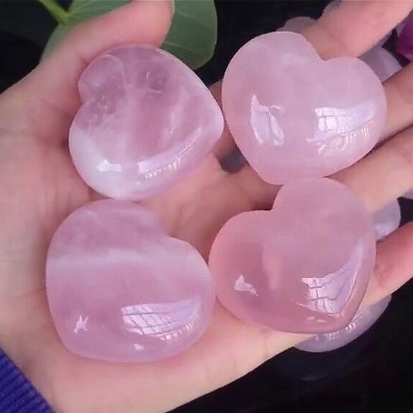 Grand cœur de quartz rose gonflé 40 mm (1,5")
