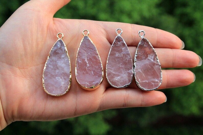 Rose Quartz Necklace Rose Quartz Pendant Raw Rose Quartz Pendant Necklace Healing Crystal Necklace Raw Rose Quartz