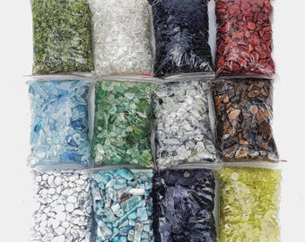 4oz Crystal Chips, 100g Crushed Mini Tumbled Gemstones 5-7mm