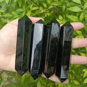 Large Black Obsidian Double Terminated Crystal Point Wand