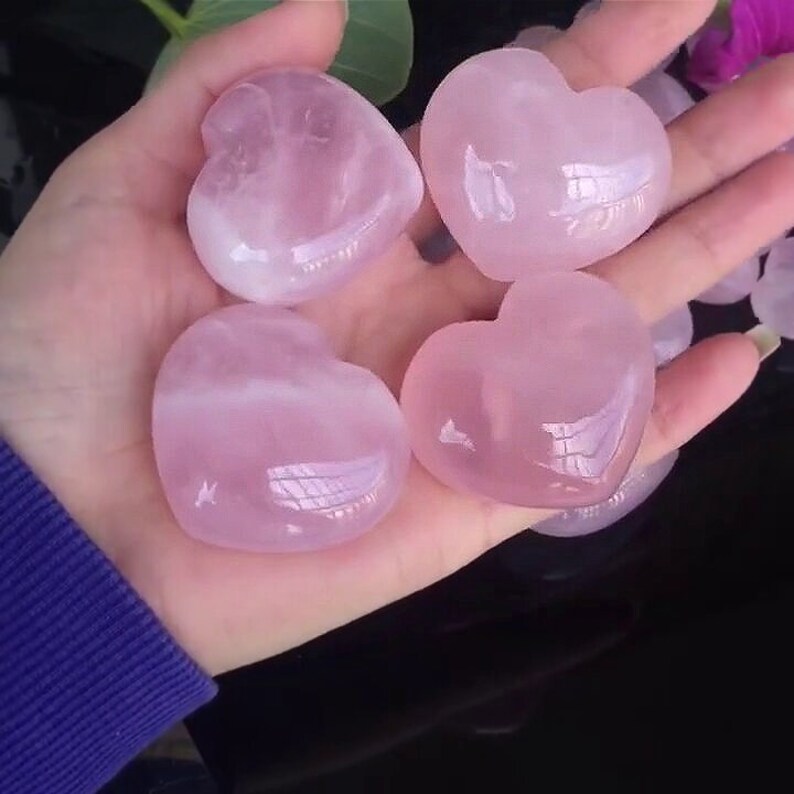 Large Puffy Rose Quartz Heart 40mm 1.5 image 4