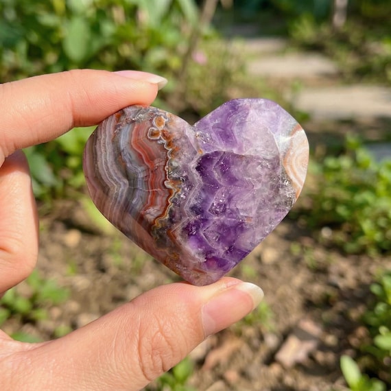 Amethyst Mexican Crazy Lace Agate Heart