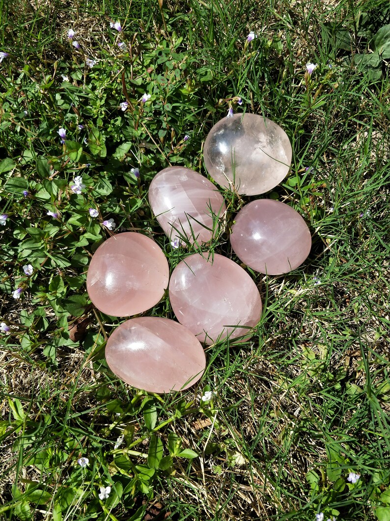 Large Rose Quartz Palm Stone Rose Quartz Healing Crystals Etsy