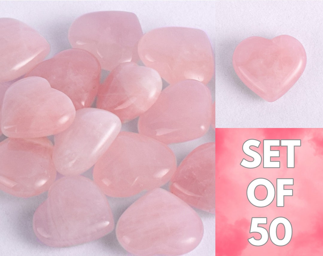 Wedding Favors Rose Quartz Heart Set of 50 Etsy