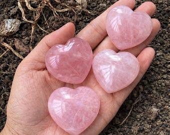 Large Puffy Rose Quartz Heart 40mm (1.5")