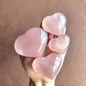 Stunning VERY LARGE Rose Quartz Heart Puffy Shaped Choose Your Size