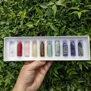 Crystal Tower Set of 10 in a Gift Box: Choose Your Natural Crystal Points