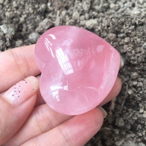 Large Puffy Rose Quartz Heart 40mm 1.5 image 3