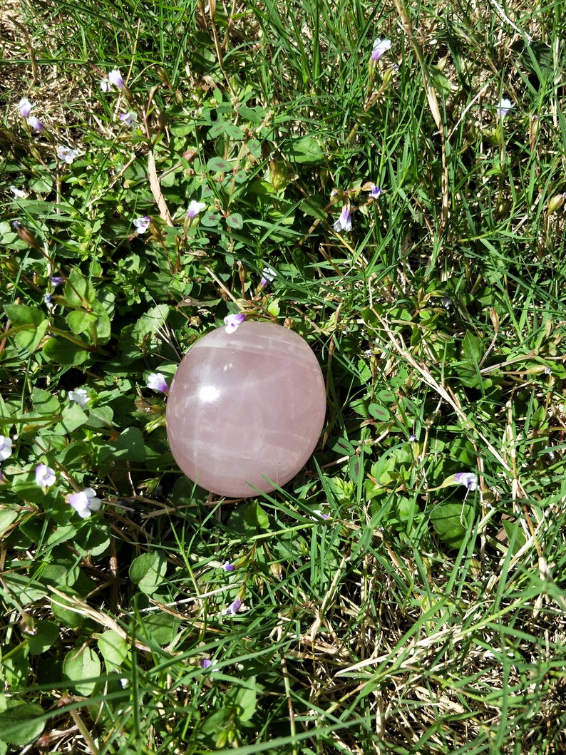Large Rose Quartz Palm Stone Rose Quartz Healing Crystals Etsy