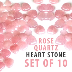 Set of 10 Rose Quartz Heart Stone 1 25mm Bulk image 8