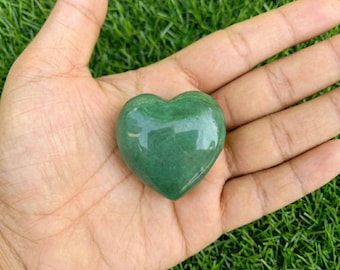 Green Aventurine Heart Puffy Large 40mm (1.5")