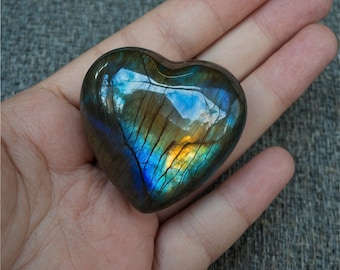 Labradorite Heart Stone, Labradorite, Labradorite Palm Stone, Labradorite Stone, Polished Stones, Healing Crystals, Rock Shop