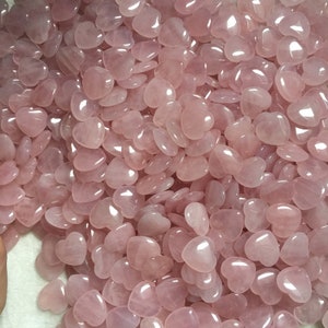 Set of 10 Rose Quartz Heart Stone 1 25mm Bulk image 6