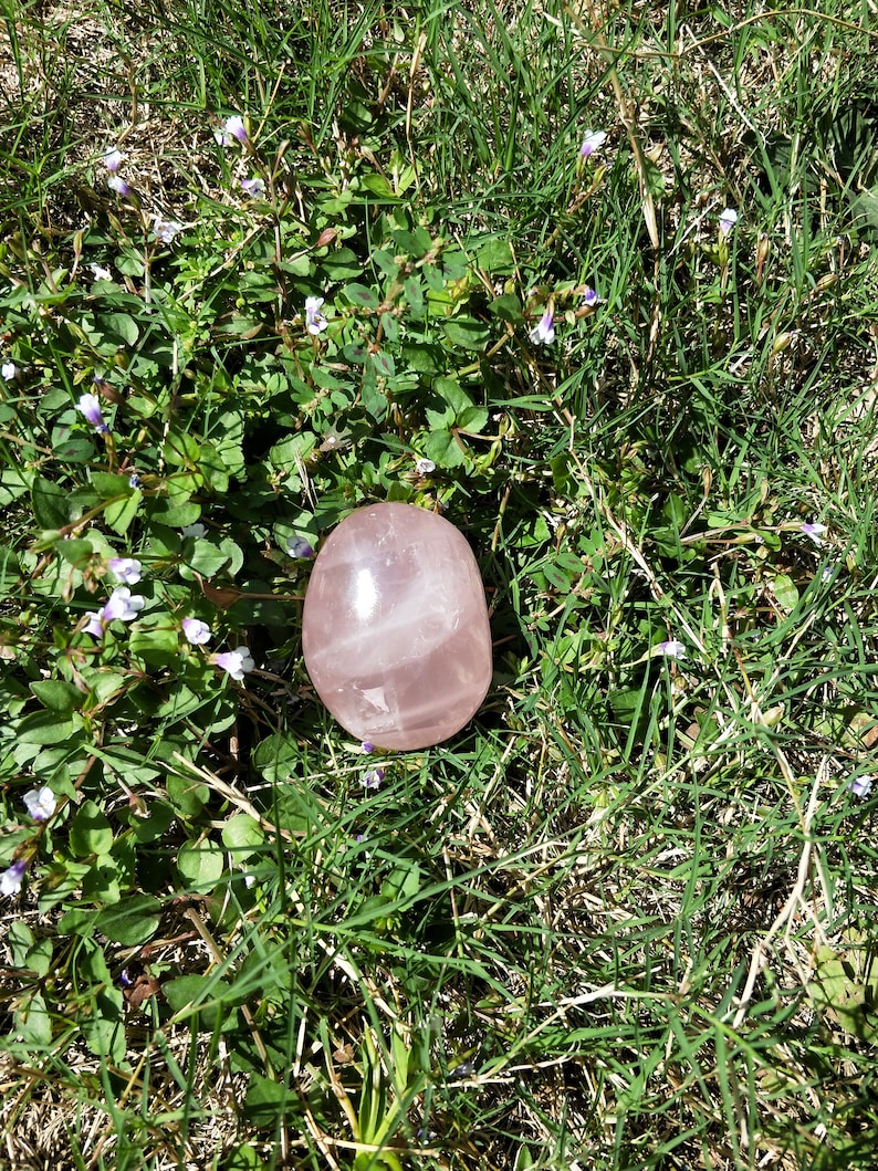 Large Rose Quartz Palm Stone Rose Quartz Healing Crystals Etsy