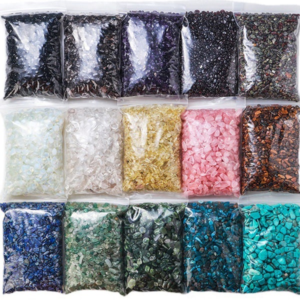 4oz Crystal Chips, 100g Crushed Mini Tumbled Gemstones 5-7mm