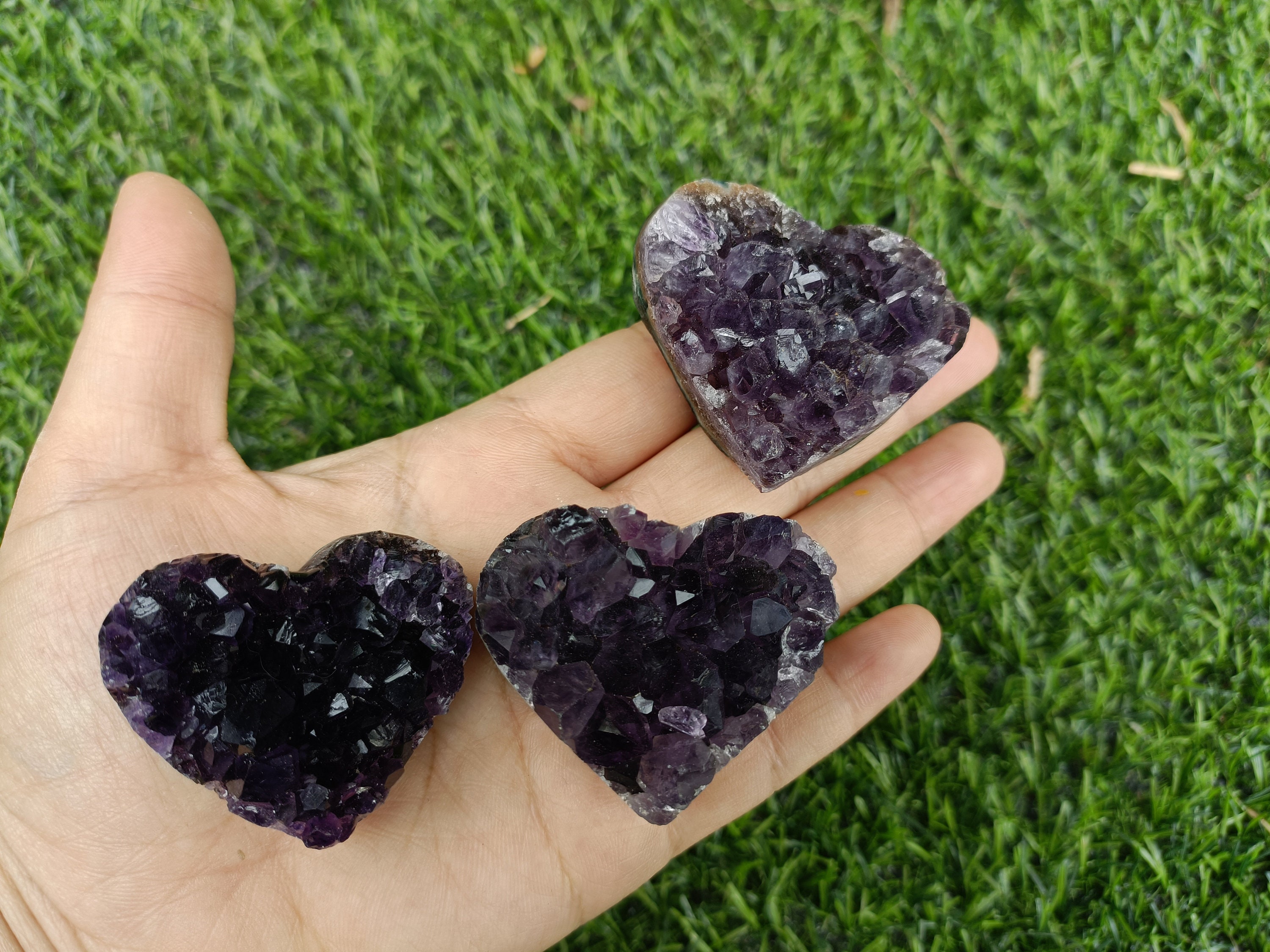 アメジスト 原石 ハート ハート形アメジスト クラスター 28.8g｜天然石 原石 通販キラリ石