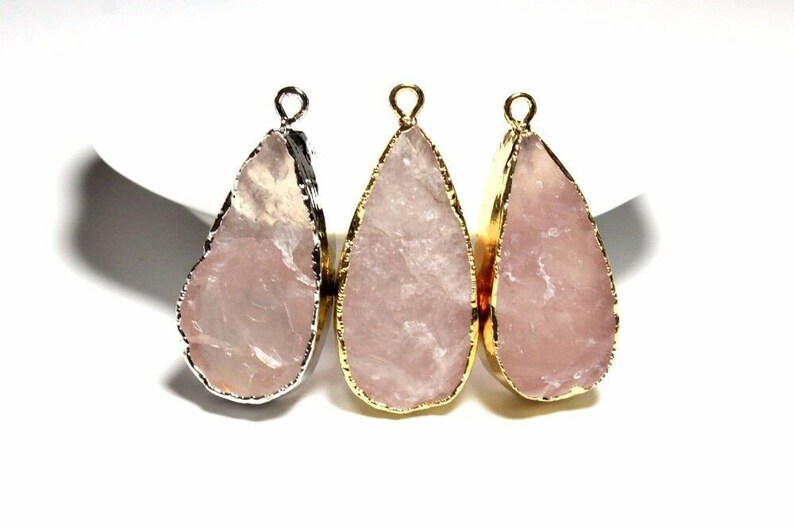 Rose Quartz Necklace Rose Quartz Pendant Raw Rose Quartz Pendant Necklace Healing Crystal Necklace Raw Rose Quartz