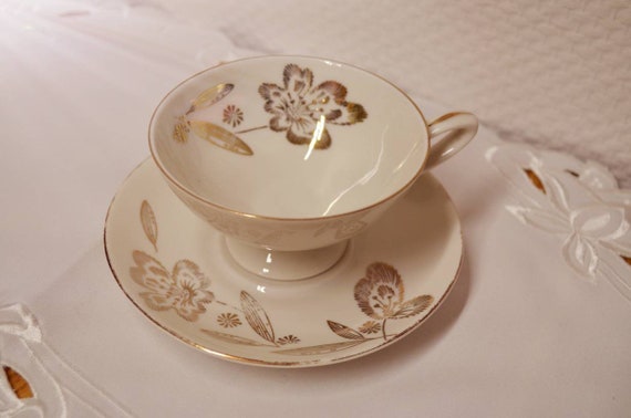 Cup With Saucer By Bavaria Gkc With Flower Citation Etsy