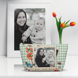 Custom Photo Makeup Bag Personalized Photo Cosmetic Pouch All Over Printing Cosmetic Bag Birthday Christmas Gift Family Gift. Best memories.