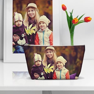 Custom Photo Makeup Bag Personalized Photo Cosmetic Pouch All Over Printing Bridesmaid Cosmetic Bag Birthday Christmas Gift Family Gift