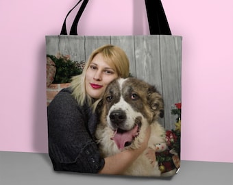 Custom Photo Personalized Tote Bag Photo Gifts Your photo on a tote Christmas Birthday Family gift Personalization Gifts